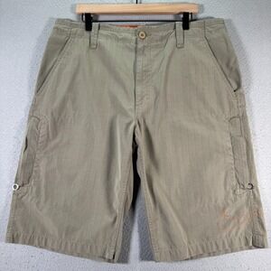 Vintage Nike Chino Shorts Mens XL Green Plaid Bermuda Flat Front‎ Swoosh Y2K 14"